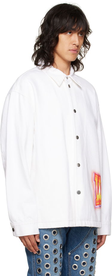 Takki We11done We11done Printed Denim Jacket Valkoinen | WD-DJ3-22-312-U-WH, 1