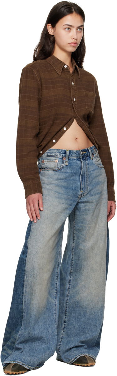 Paita R13 R13 Wrap Around Plaid Shirt Ruskea | R13WR433-R554B, 3