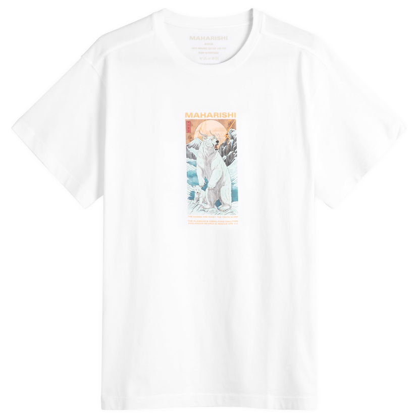T-paita Maharishi Alaskan Polar Bears Graphic T-Shirt, Size Large Valkoinen | 2211-WHT