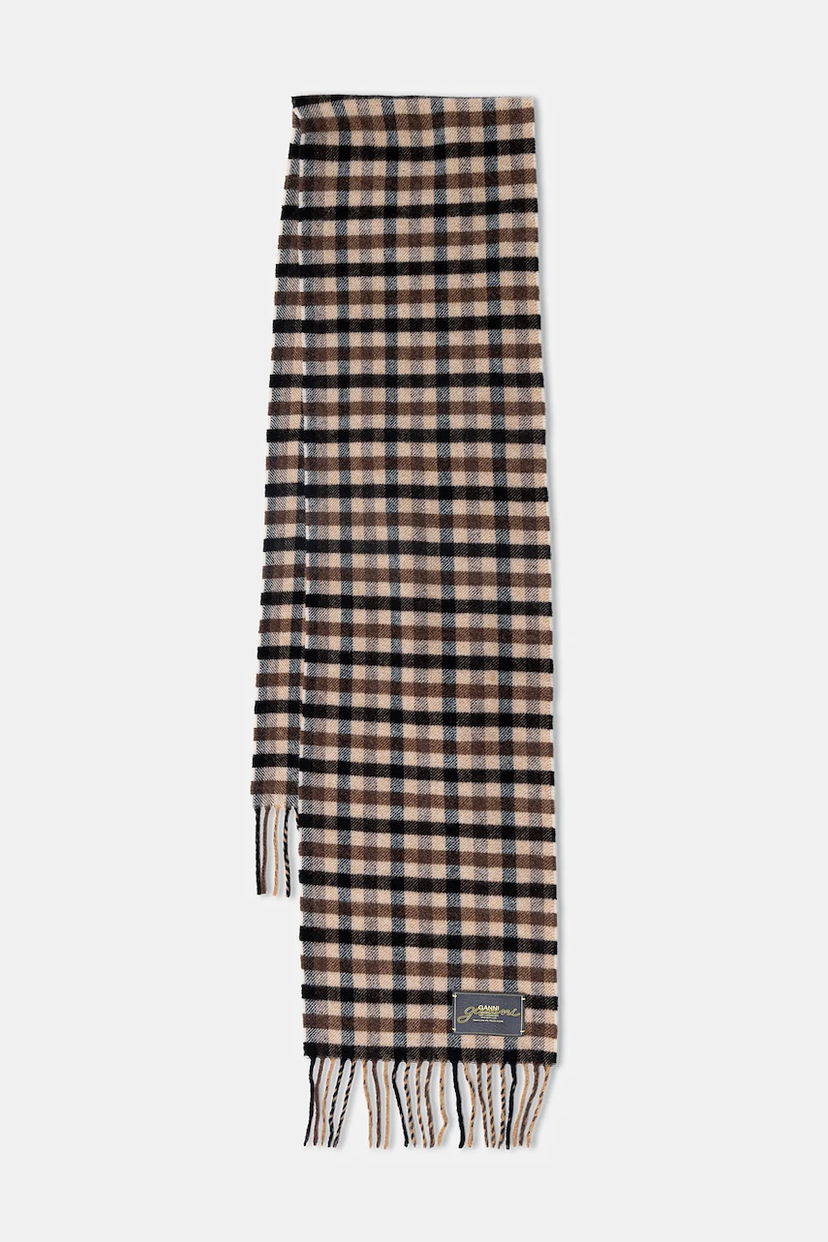Huivi GANNI Graphic Wool Checked Scarf Monivärinen | A6668