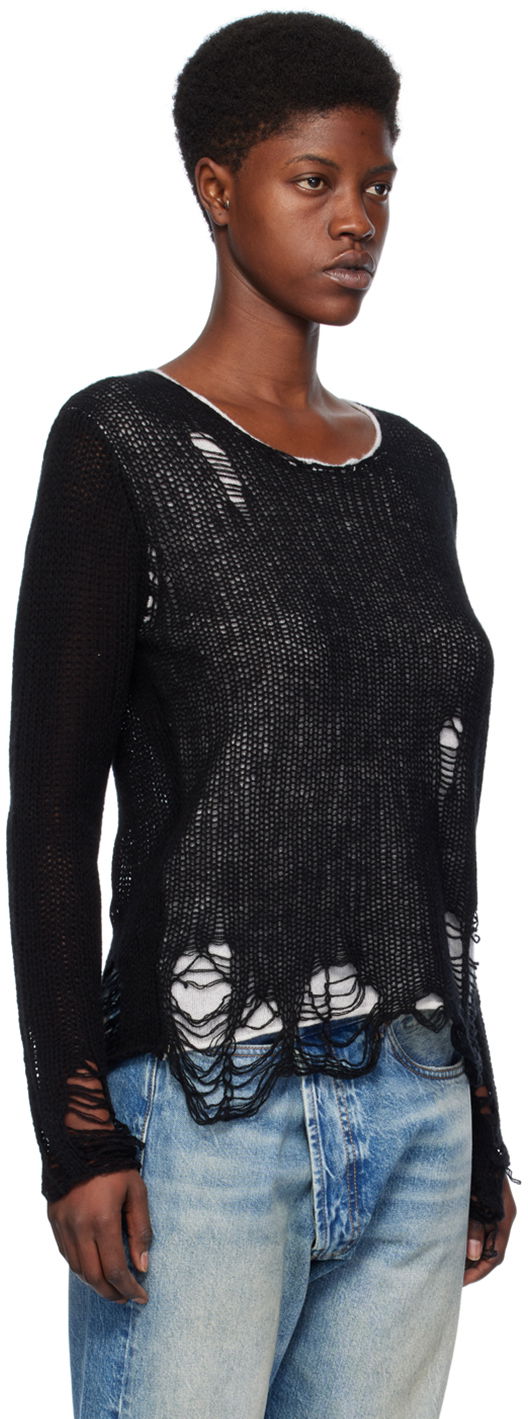 Villapaita R13 R13 Layered Distressed Knit Sweater Musta | R13WY206-Y122B, 1