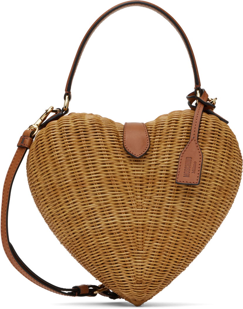 Käsilaukku Moschino Moschino 'Love Me' Wicker Heart Bag Ruskea | MC4138PP1M 251MOON1 10A
