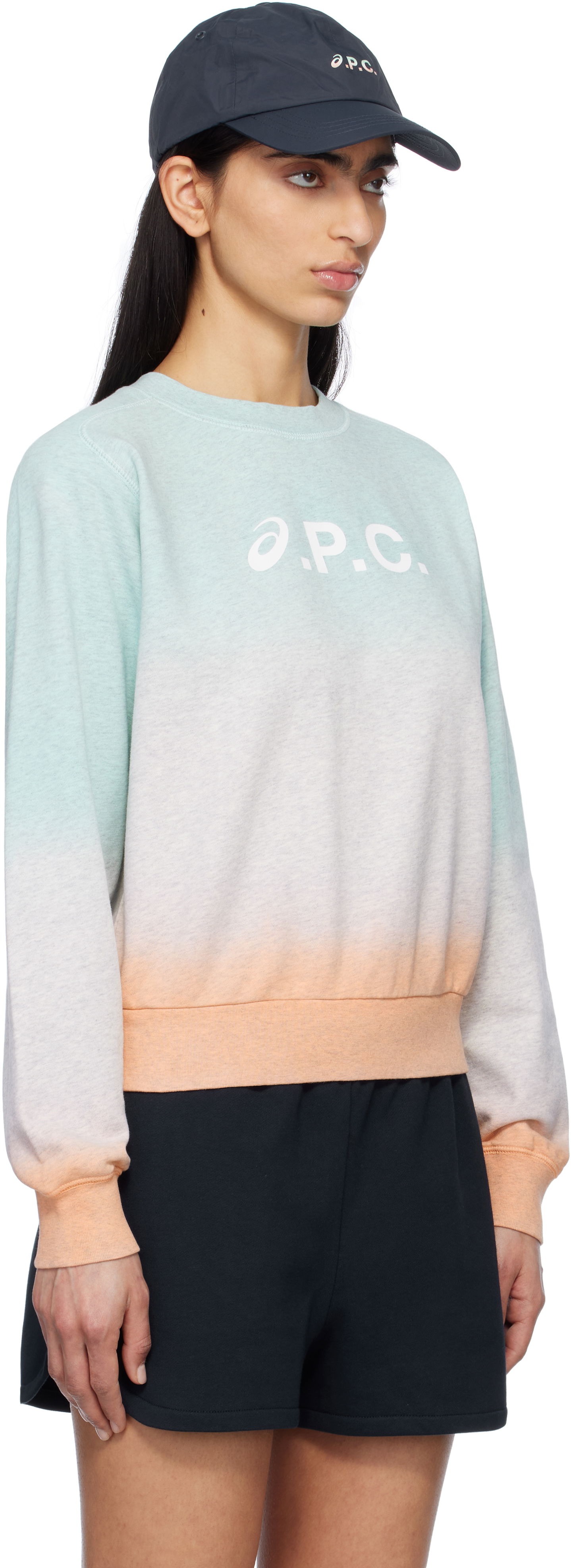 Villapaita A.P.C. A.P.C. ASICS Edition Dip Dye Sweatshirt Vihreä | COEZD-F27957, 1