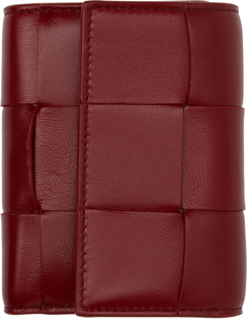 Lompakko Bottega Veneta Red Cassette Tri-Fold Zip Wallet Punainen | 750245 VCQC9