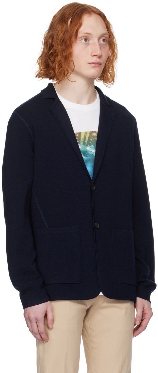 Villapaita Paul Smith Paul Smith Notched Lapel Knit Jacket Tummansininen | M1R-580X-M01795-49, 1