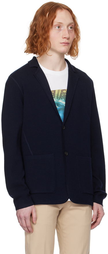 Villapaita Paul Smith Paul Smith Notched Lapel Knit Jacket Tummansininen | M1R-580X-M01795-49, 1