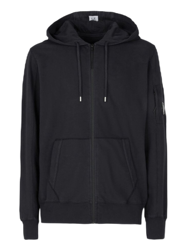 Huppari C.P. Company Light Fleece Zipped Hoodie Musta | 13CMSS077A002246G999