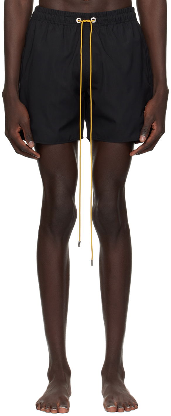 Shortsit Rhude Embroidered Swim Shorts Musta | RHPS24SH12448372