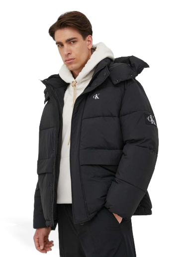 Puffer takki CALVIN KLEIN Down Relaxed Puffer Jacket Musta | J30J323709