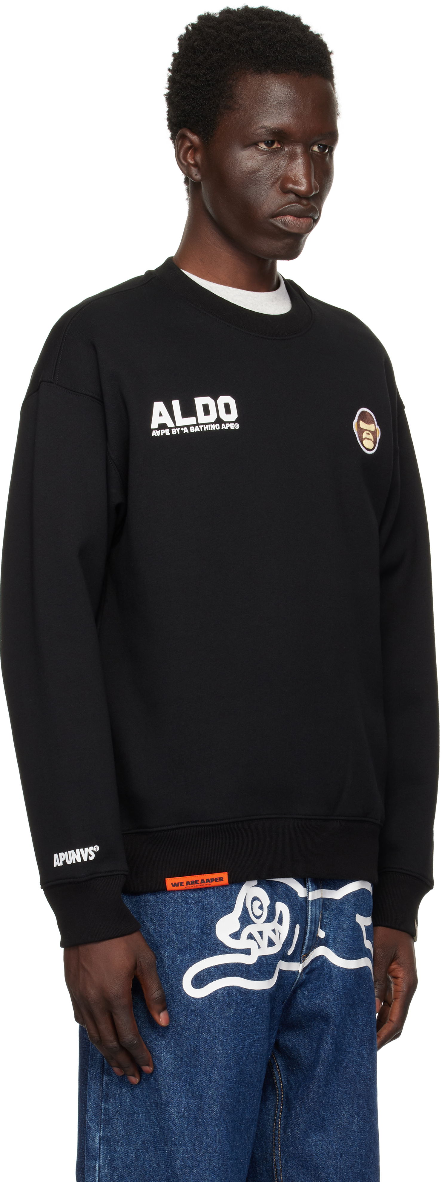 Huppari AAPE by A Bathing Ape AAPE by A Bathing Ape 'AAPER Aldo' Sweatshirt Musta | AAPSWMB377XXNBKX, 1