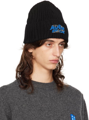 Pipo ADER ERROR Logo Embroidered Beanie Musta | BN26FYHW0501BK, 3