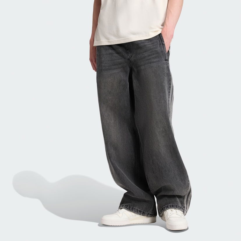 Jeans adidas Performance Adilenium Season 4 Teamgeist Denim Wide-Leg Jeans Harmaa | KF8543