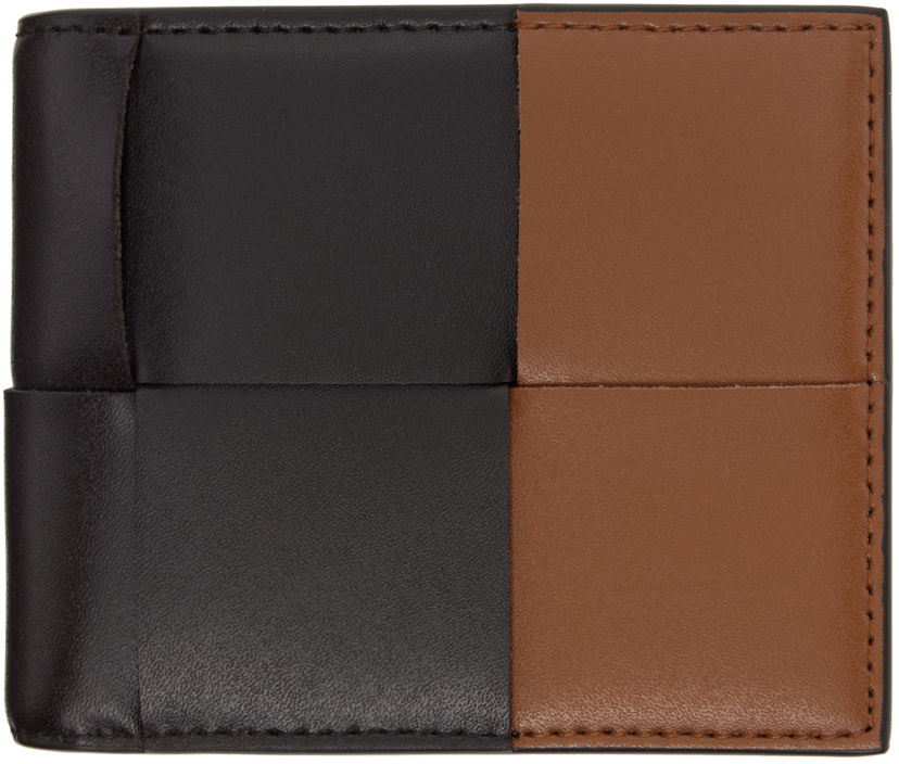 Lompakko Bottega Veneta Black & Brown Cassette Bi-Fold Wallet Musta | 743004 V4HD3 2476