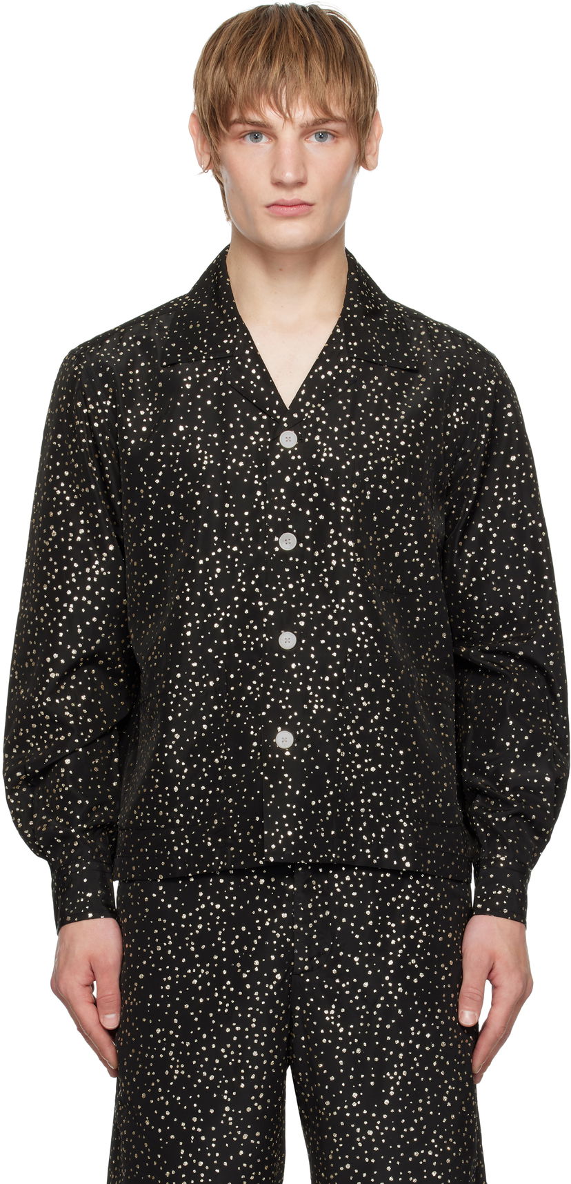 Paita Bode Glitter Long Sleeve Shirt Musta | MRF24SH059