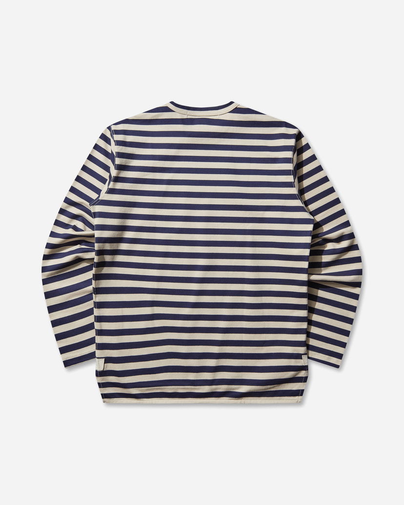 T-paita Junya Watanabe Striped Longsleeve T-Shirt Tummansininen | WP-T004-W25 1