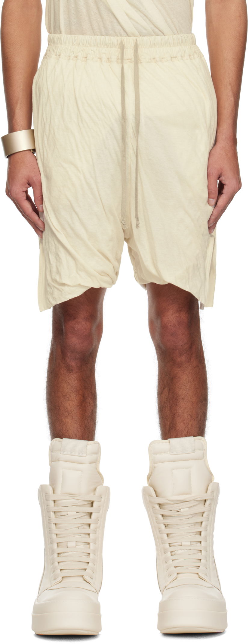 Shortsit Rick Owens Rick Owens Hollywood DBL Long Boxers Shorts Beige | RR01E5304 UCDB