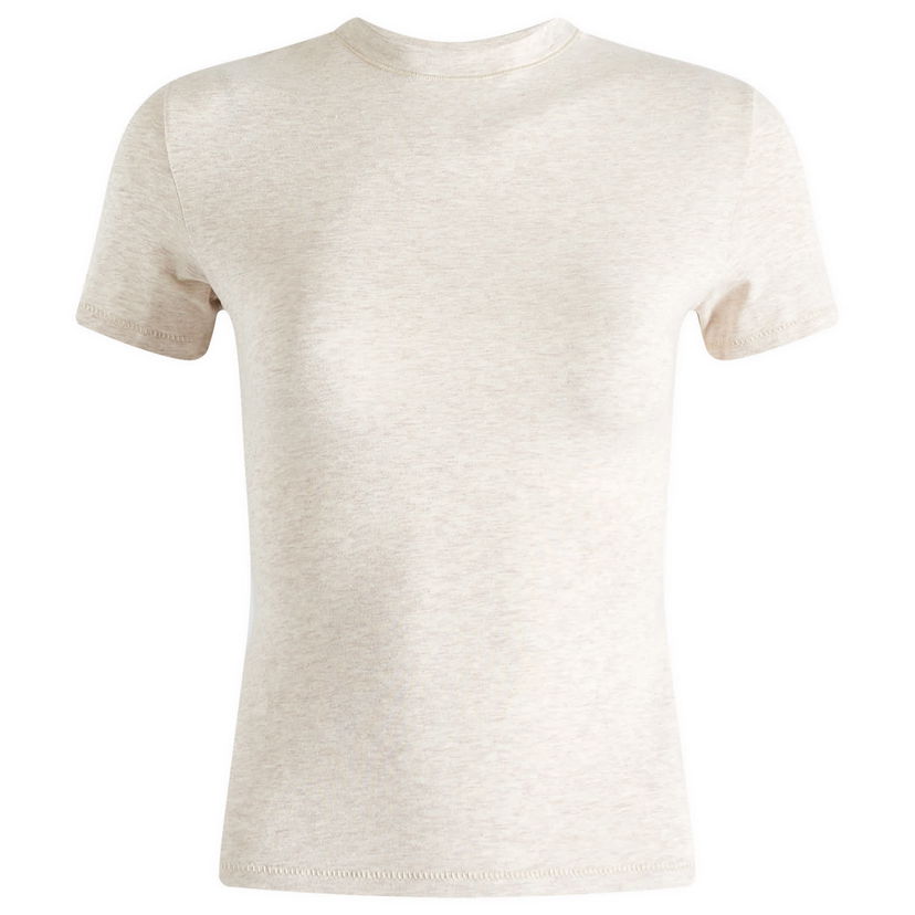 T-paita SKIMS SKIMS Cotton Jersey T-Shirt, Size Large Beige | AP-TSH-0638-OATHEATHER