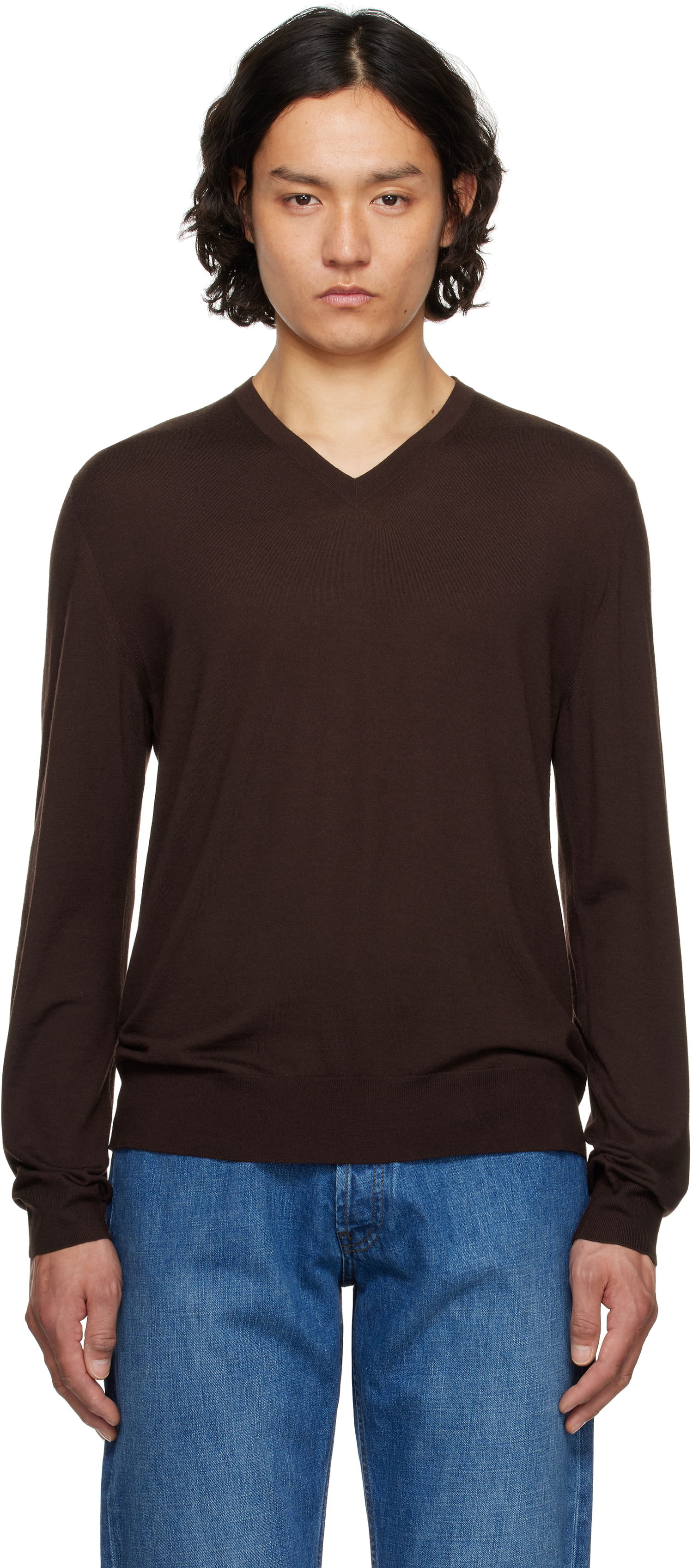 Villapaita The Row The Row Dimarco V-Neck Sweater Ruskea | 917-Y590, 0
