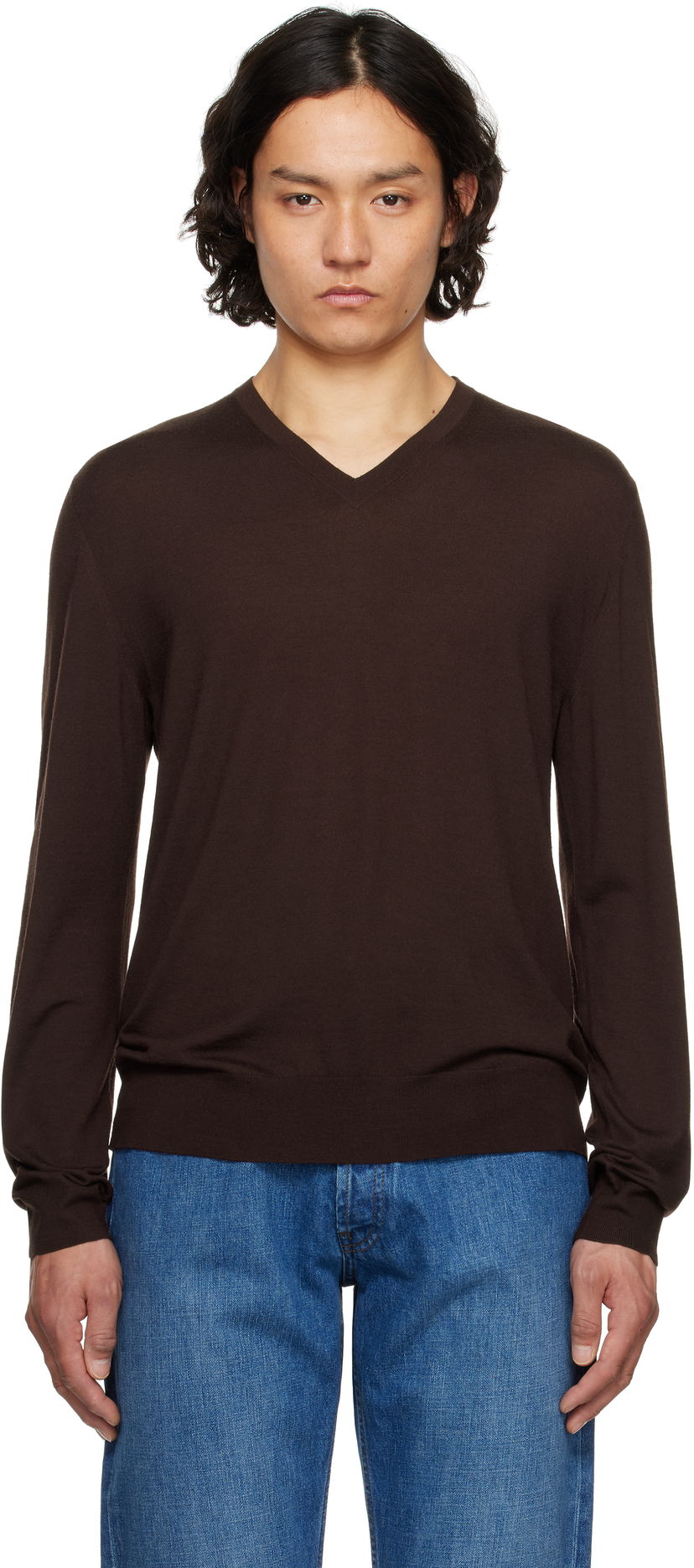 Villapaita The Row The Row Dimarco V-Neck Sweater Ruskea | 917-Y590