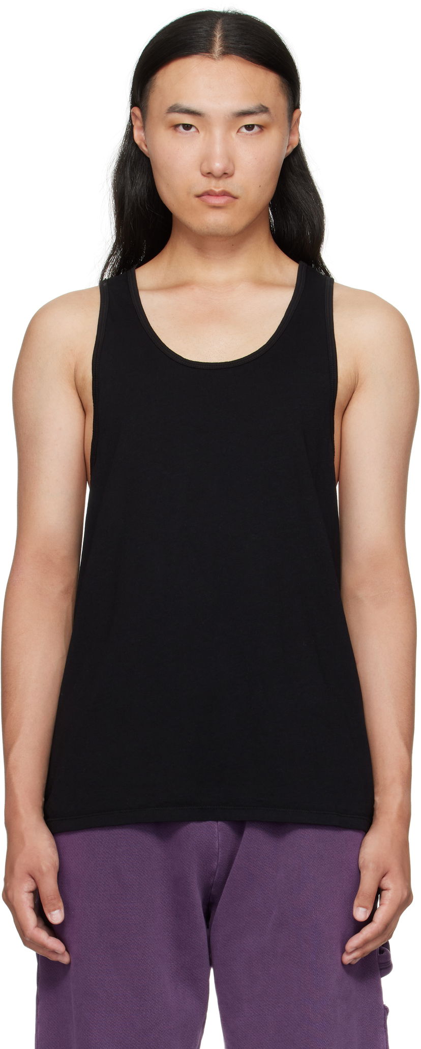 Tankkitoppi LES TIEN Les Tien Cotton Tank Top Musta | CJ-2046