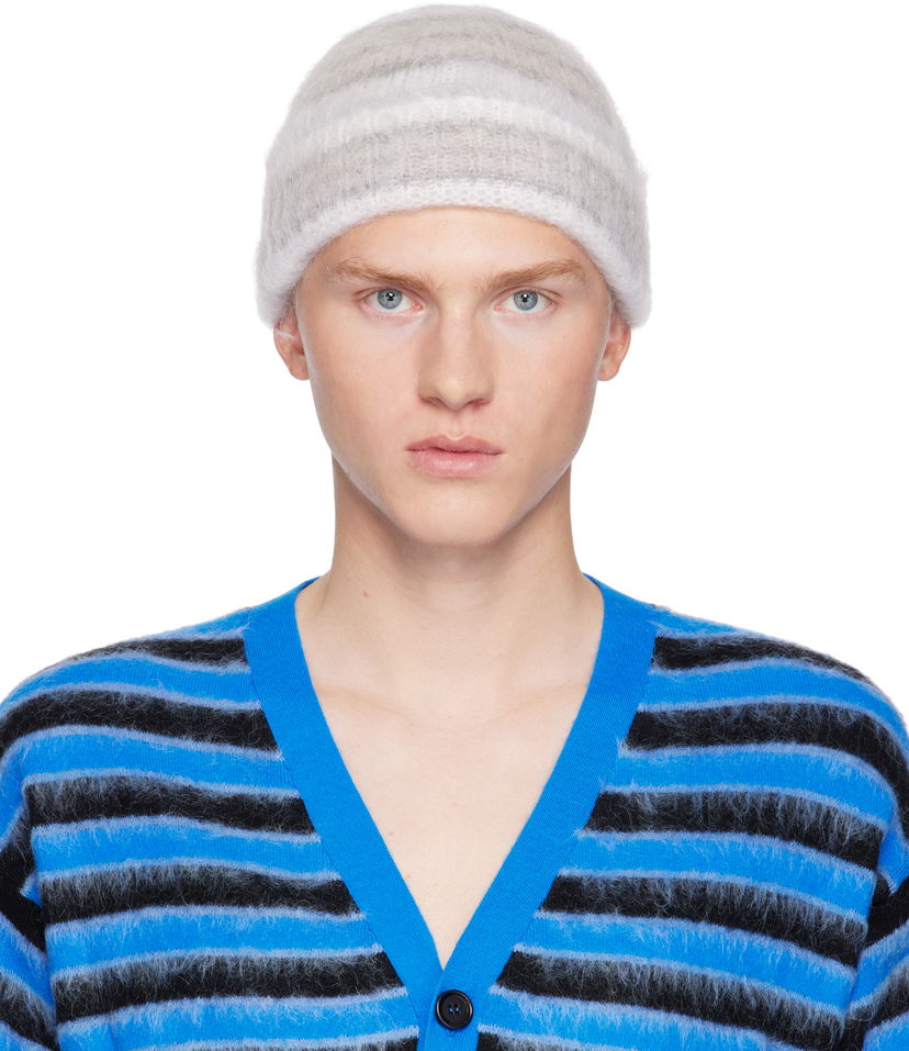 Pipo Marni Striped Mohair Beanie Harmaa | CLZC0153Q0 UFU174