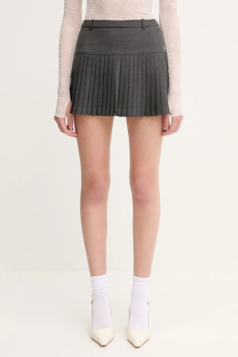 Hame Marine Serre Marine Serre Regenerated Tailoring Pleated Mini A-Line Skirt Harmaa | WSK063A.DWOV0057