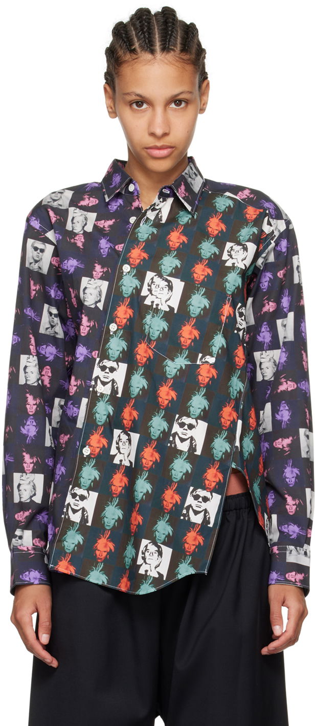 Paita Comme des Garçons Asymmetrical Printed Shirt Monivärinen | FM-B008-051