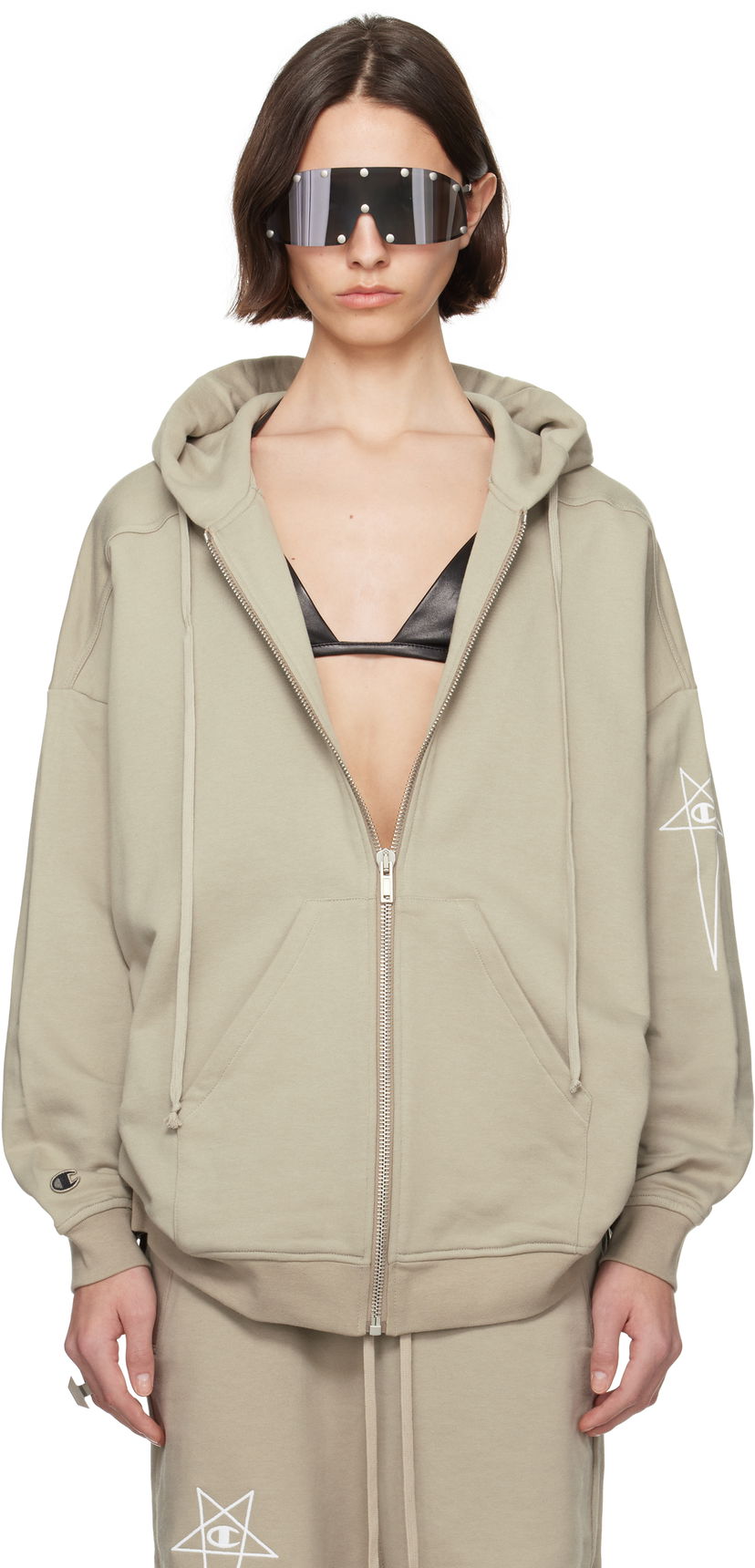Huppari Rick Owens Rick Owens Champion Edition Jumbo Jason's Hoodie Vihreä | CW01E1663 CHFE