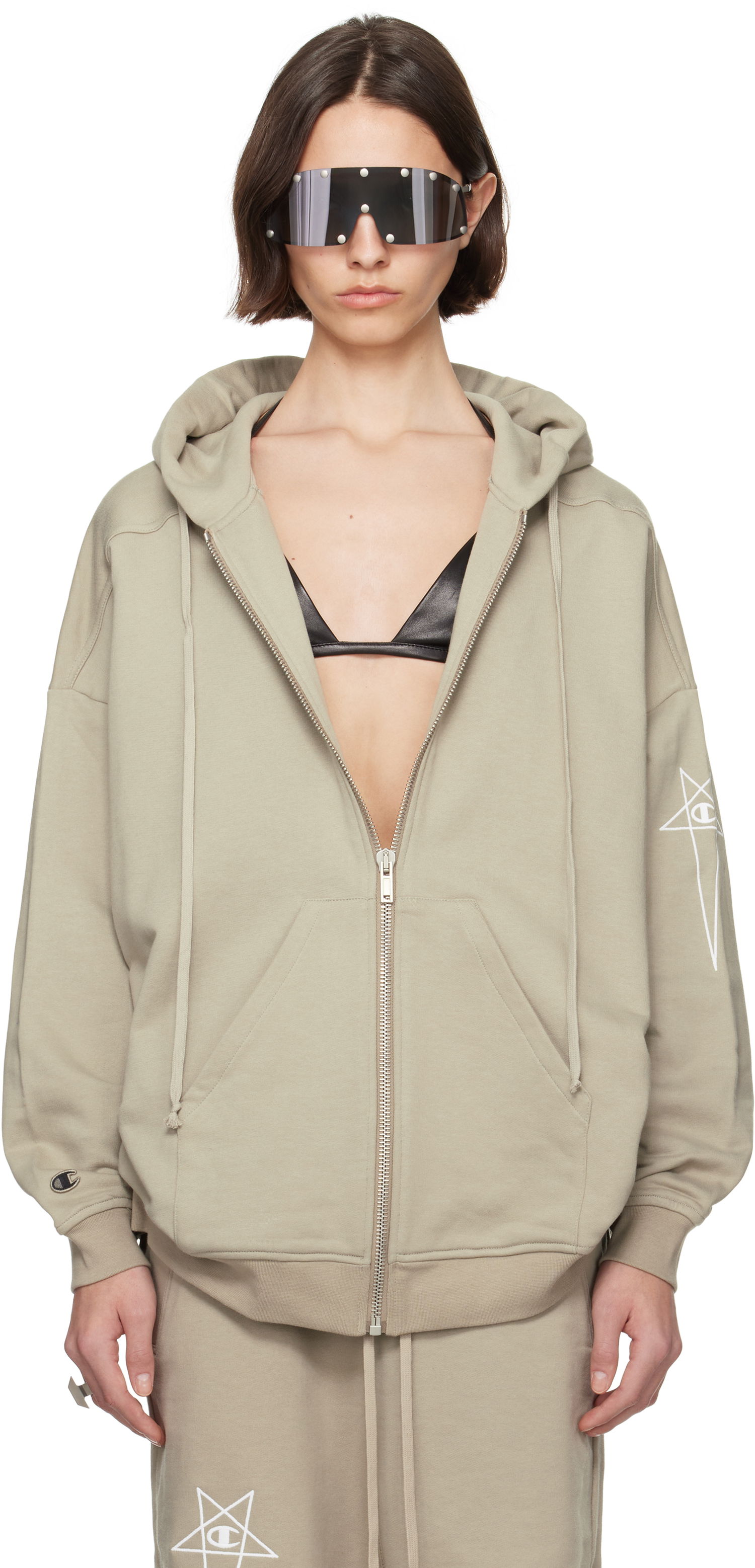 Huppari Rick Owens Rick Owens Champion Edition Jumbo Jason's Hoodie Vihreä | CW01E1663 CHFE, 0