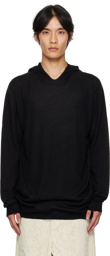 Huppari Rick Owens Rick Owens Concordians Long Sleeve Hoodie Musta | RU02E1623 WS, 0