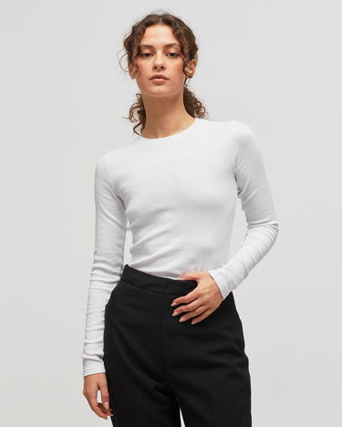 T-paita Samsoe Samsoe Samsøe & Samsøe ALEXA Long Sleeve T-Shirt XL Valkoinen | F00013150-WHITE, 1