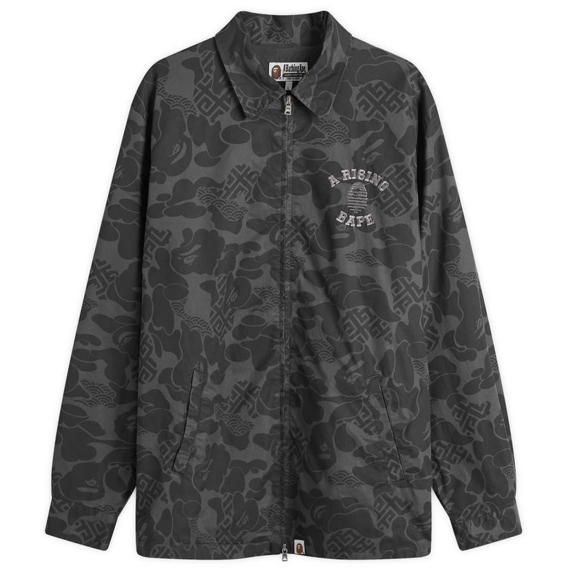 Takki BAPE A Bathing Ape Men's Asia Camo Zip Jacket in Black, Size Large | END. Clothing Musta | 001LJK201004M-BLK