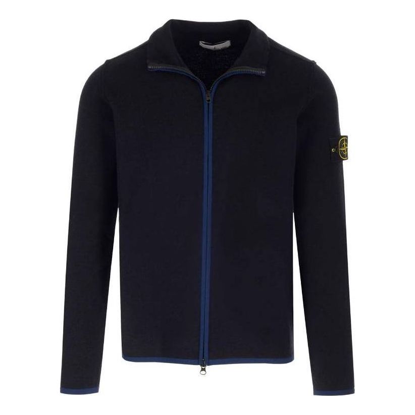 Villapaita Stone Island Compass-Patch High-Neck Zipped Cardigan Sininen | 7915503A1-V0020