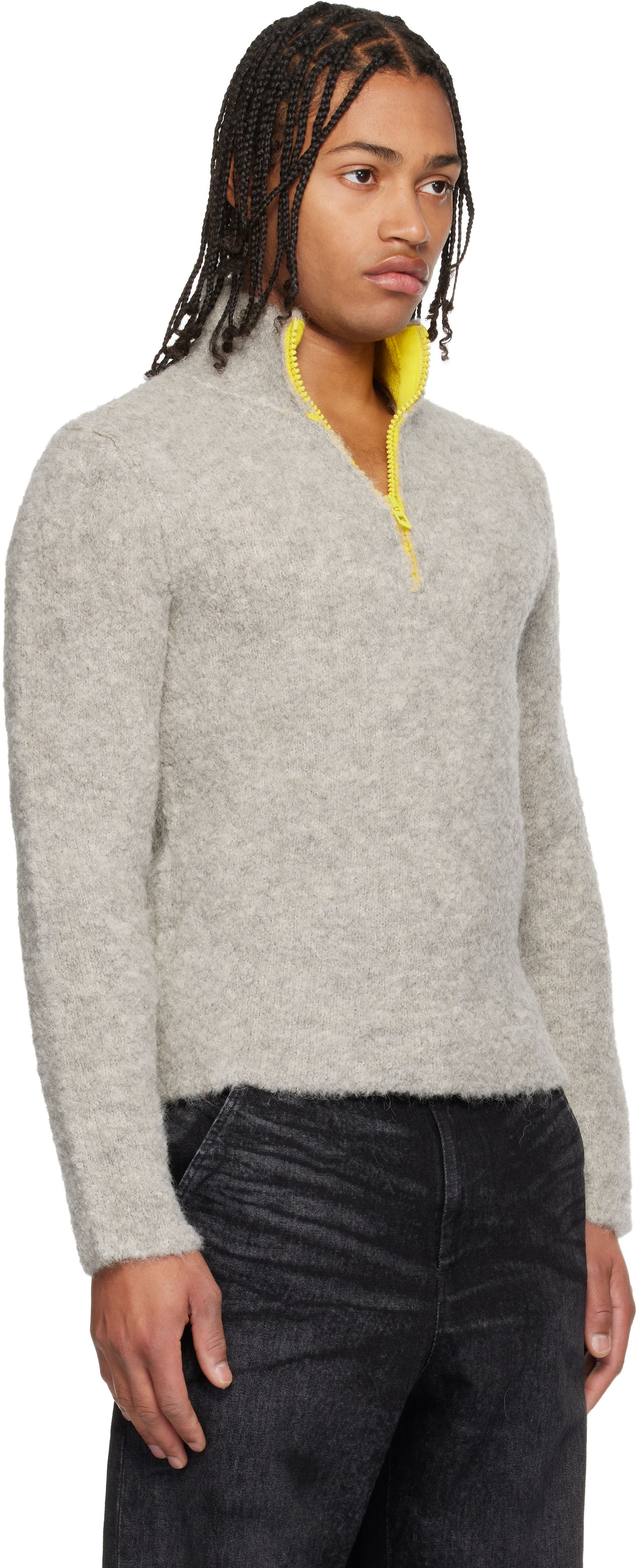 Villapaita Diesel Textured K-Eller Half-Zip Sweater Harmaa | A21443-0CECY-912, 1