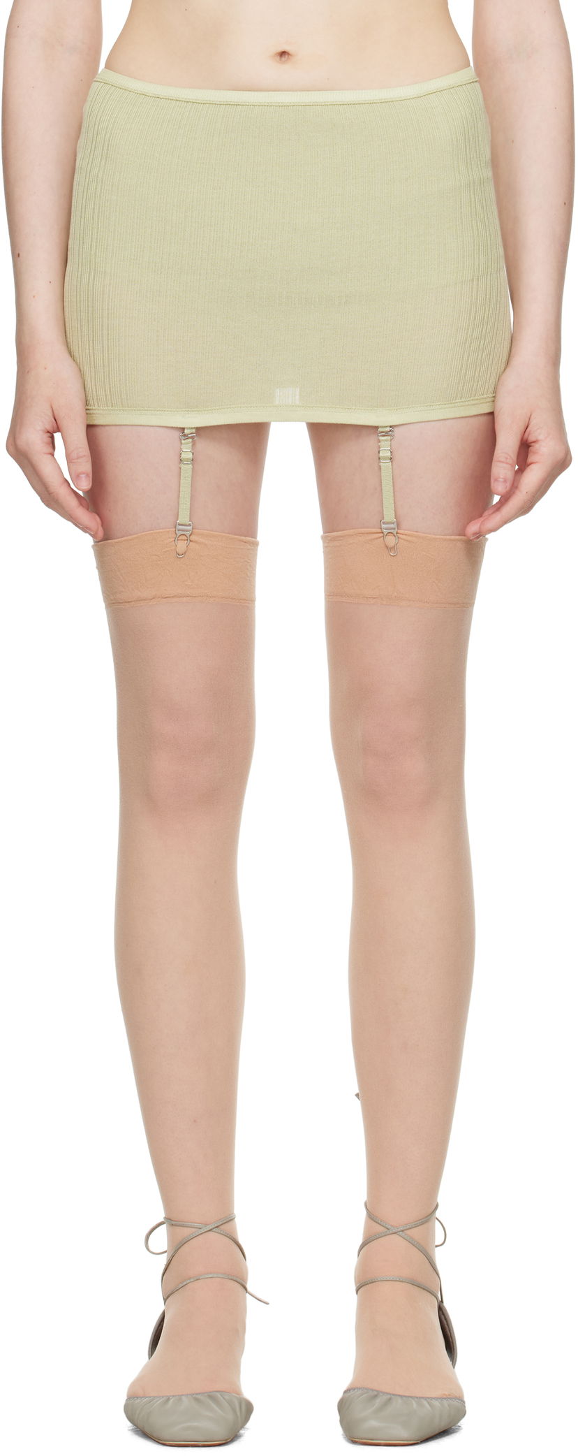 Hame LEMAIRE Lemaire Underwear Suspenders Miniskirt Vihreä | PA1167 LK1017