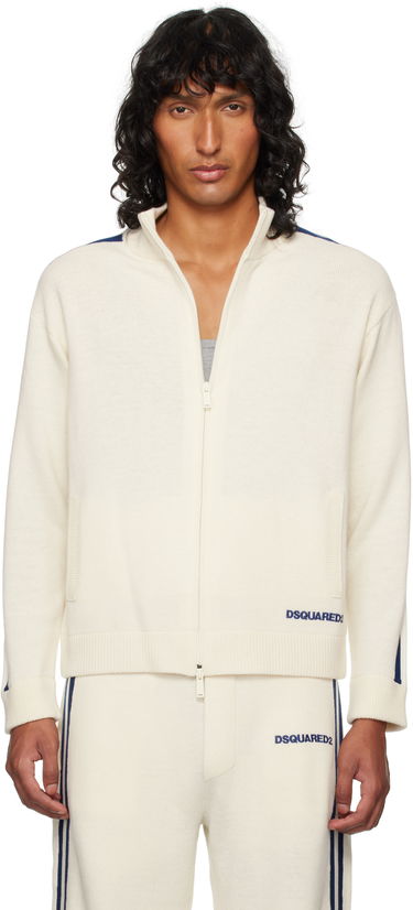 Villapaita DSQUARED2 Dsquared2 Zip-Up Knit Sweater Valkoinen | S74HA1437_D13051, 0
