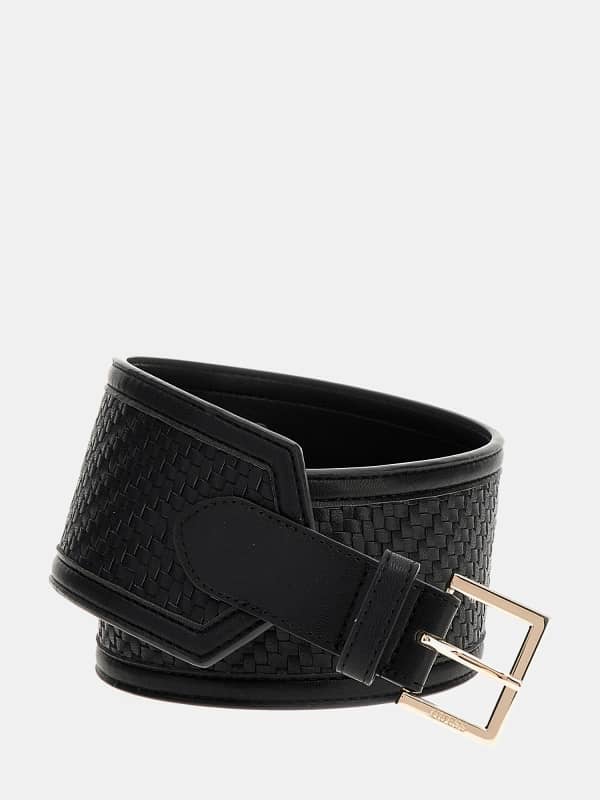 Vyöt GUESS Woven Faux Leather Wide Waist Belt Musta | BW9210P5180, 0