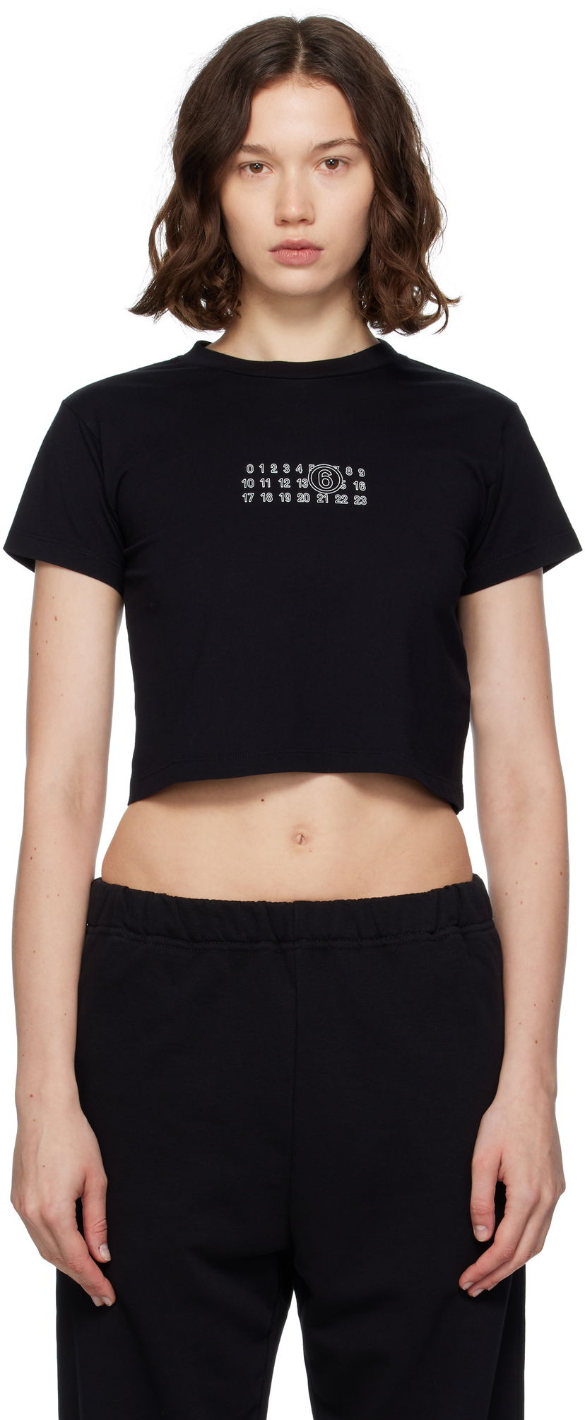 Crop top Maison Margiela MM6 Maison Margiela Cropped T-Shirt Musta | S52GC0352 S24312