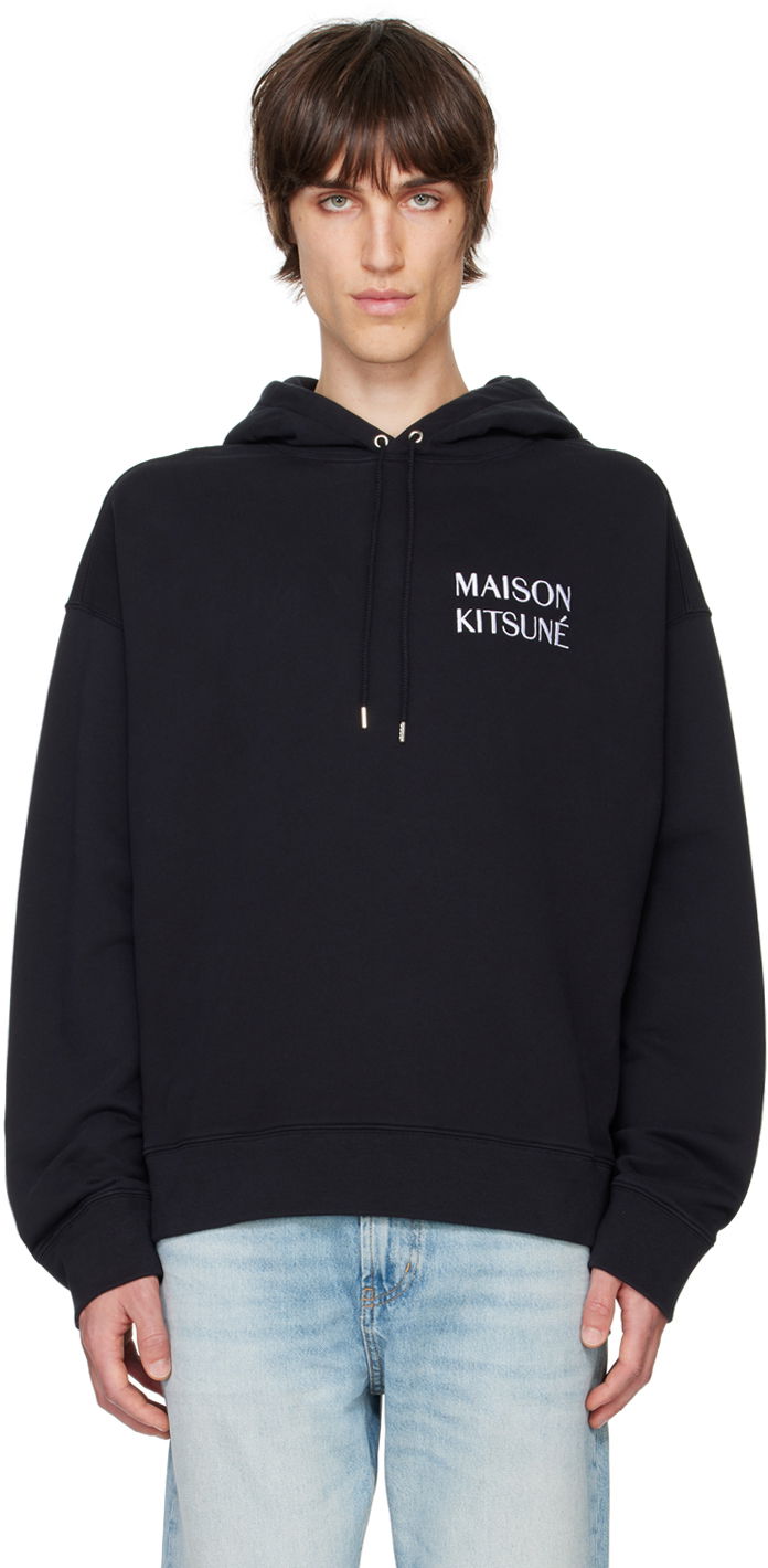 Huppari MAISON KITSUNÉ Waterfall Oversize Hoodie Musta | NM00705KM0001