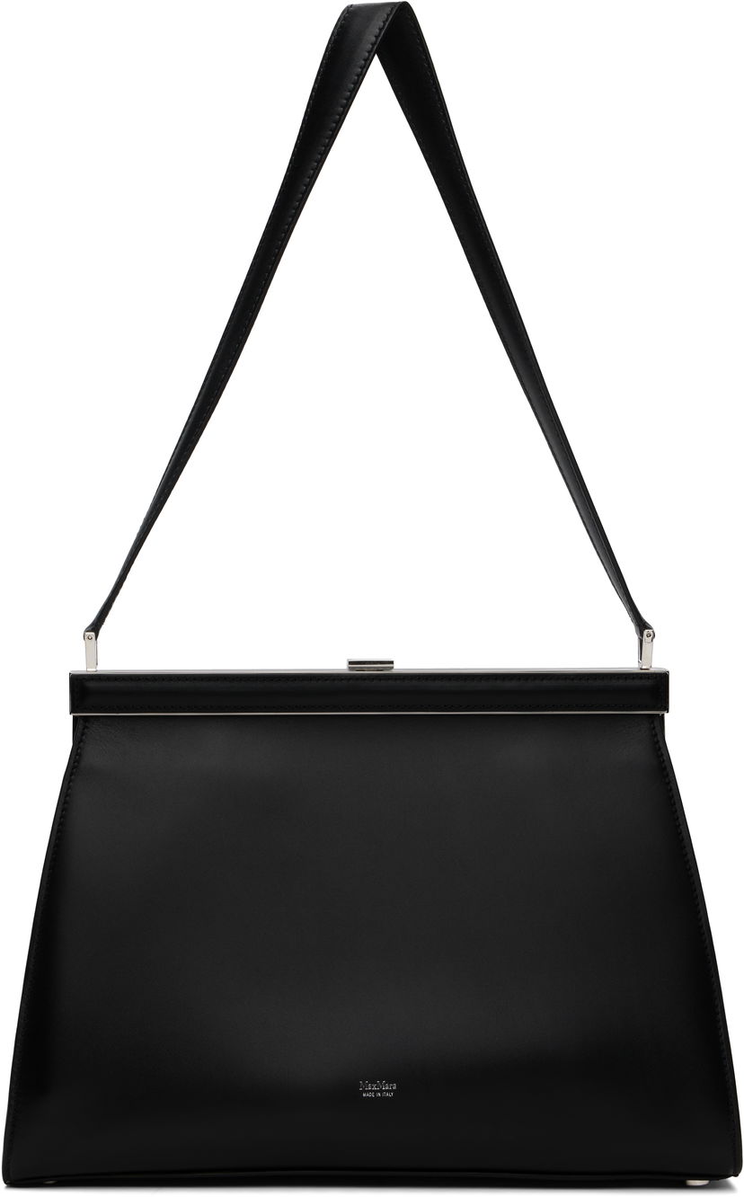 Käsilaukku Max Mara Biancaclasp Leather Frame Bag Musta | 2524516212600