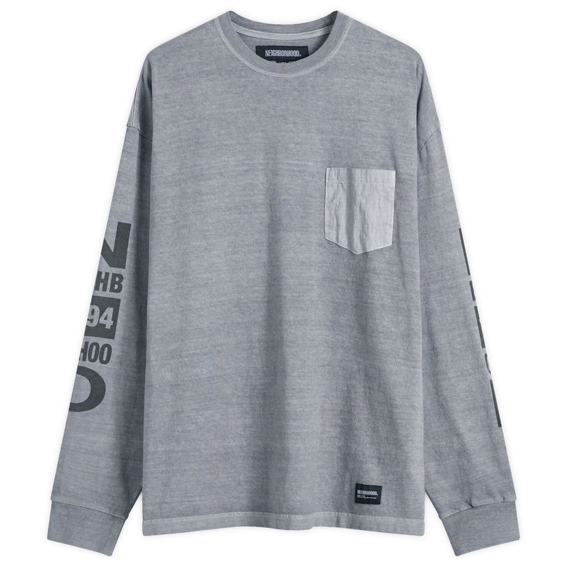 T-paita Neighborhood Long Sleeve T-Shirt Grey, Size Large Harmaa | 242UNNH-CSM03-GRY