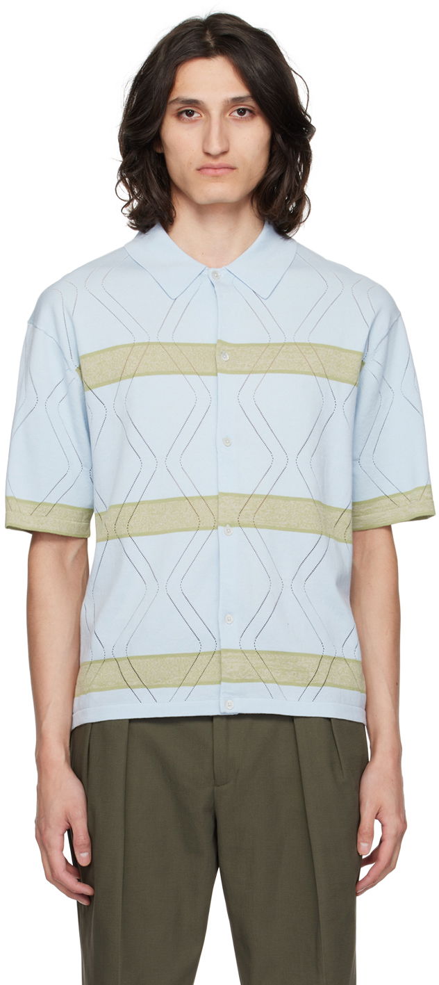 Paita Paul Smith Paul Smith Striped Knit Polo Shirt Sininen | M1R-629Y-M02314-40