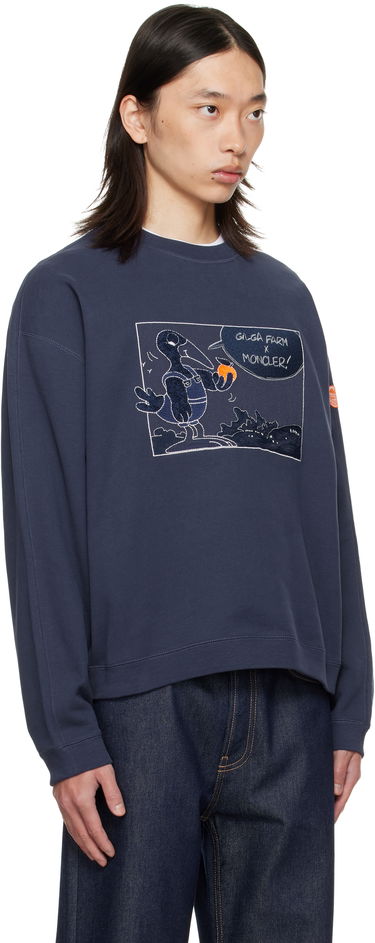 Huppari Moncler Moncler Genius x Gilga Farm Cotton Sweatshirt Tummansininen | K24028G0000289AUJ, 1