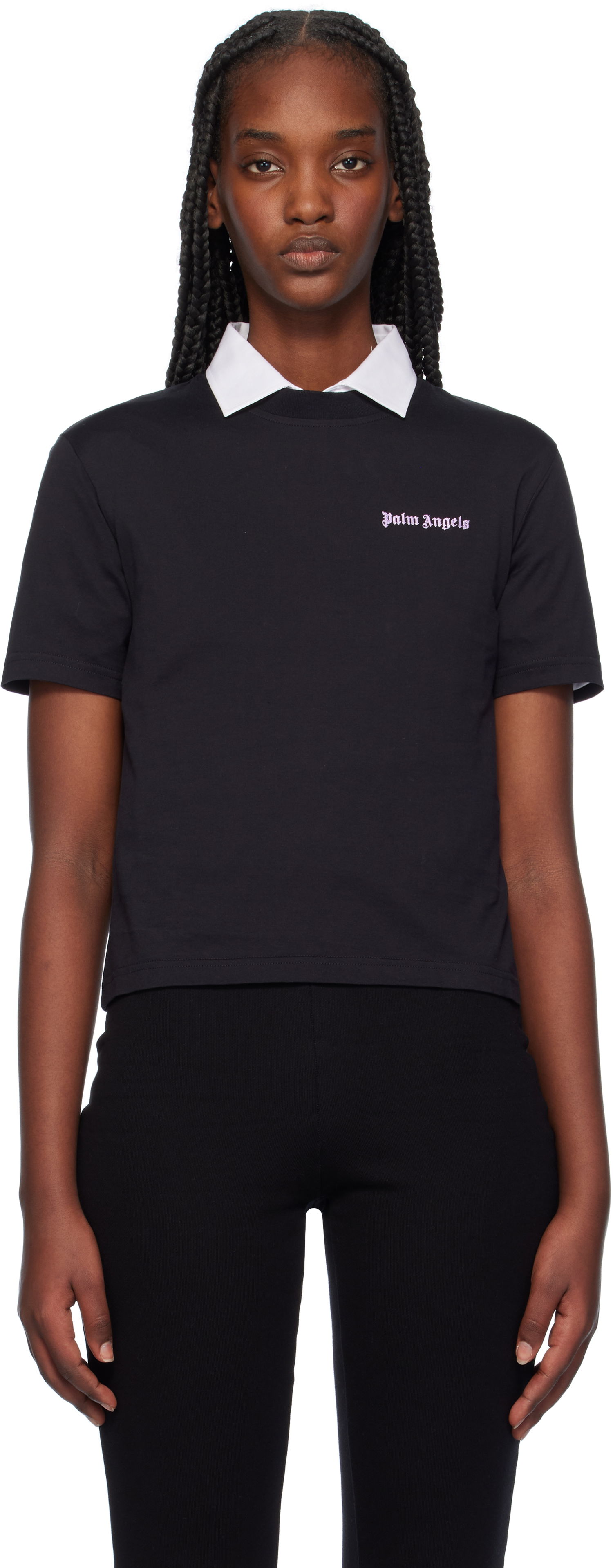 T-paita Palm Angels Fitted Logo Musta | PWAA044F24JER0011036, 0