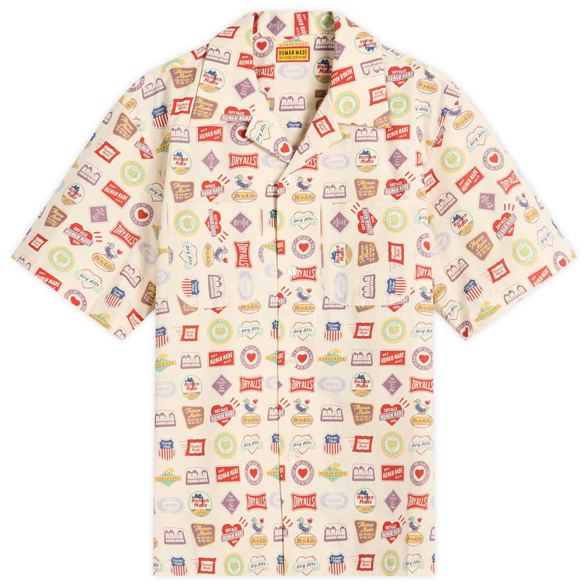 Paita Human Made Souvenir Vacation Shirt, Size Large Beige | HM29SH016-WHT