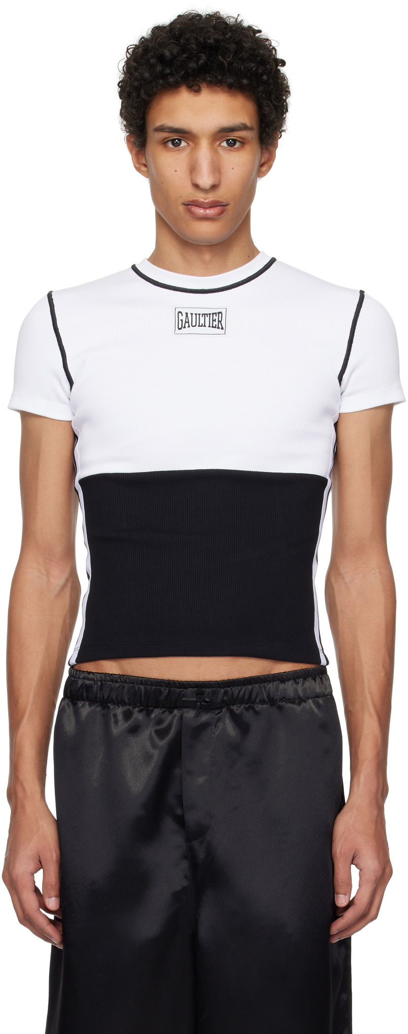 T-paita Jean Paul Gaultier Jean Paul Gaultier Color Block T-Shirt Valkoinen | 25/33-F-TS104P-J080-0100