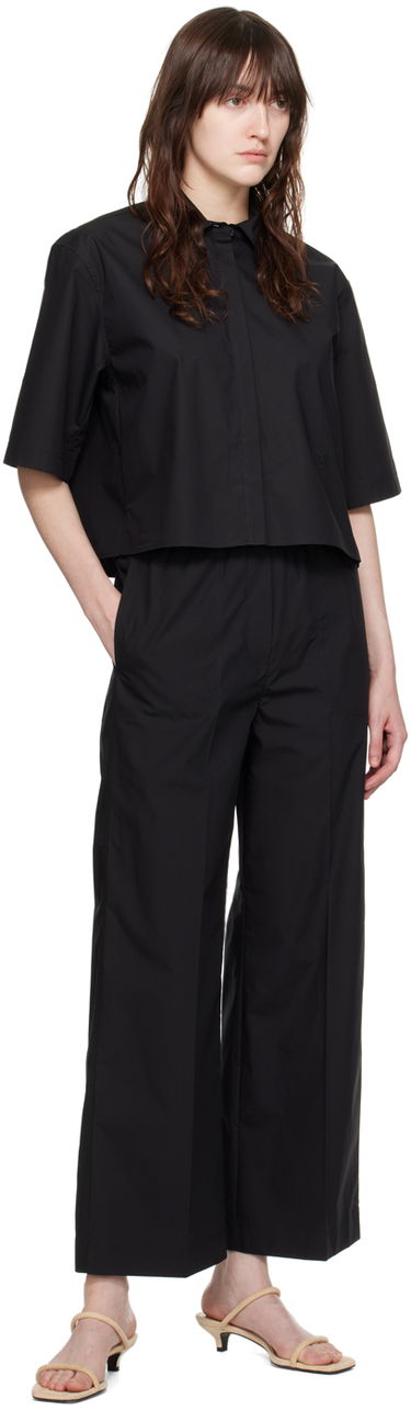 Housut TOTEME TOTEME Drawstring Wide Leg Trousers Musta | 243-WRB1709-FB0217, 3