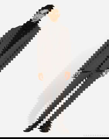 Takki Dolce & Gabbana Dolce & Gabbana Single-Breasted Pinstripe Flannel Jacket Harmaa | G2TV4TFRBDFS8051, 1