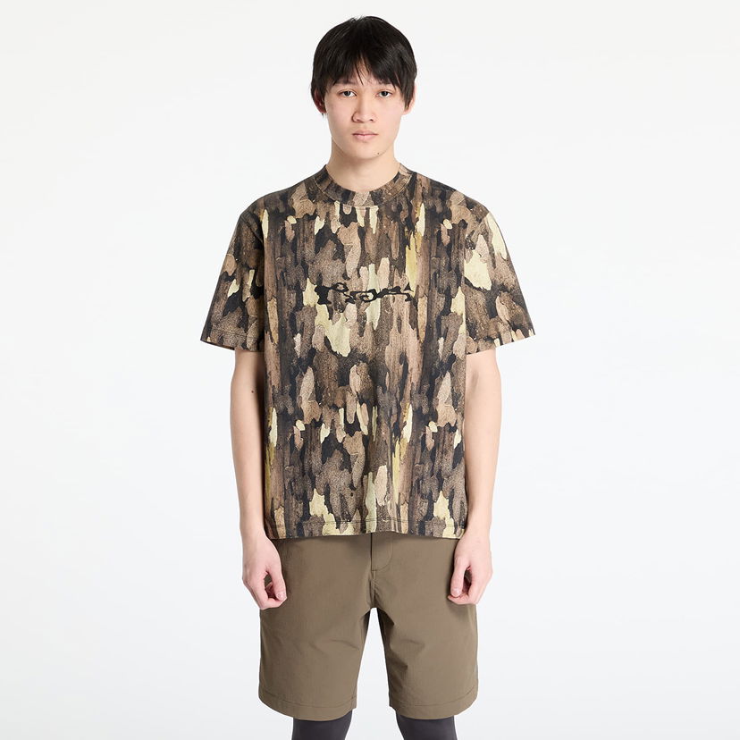 T-paita ROA ROA Bark Camouflage T-Shirt Ruskea | RBMW0440JY43 GRN0027