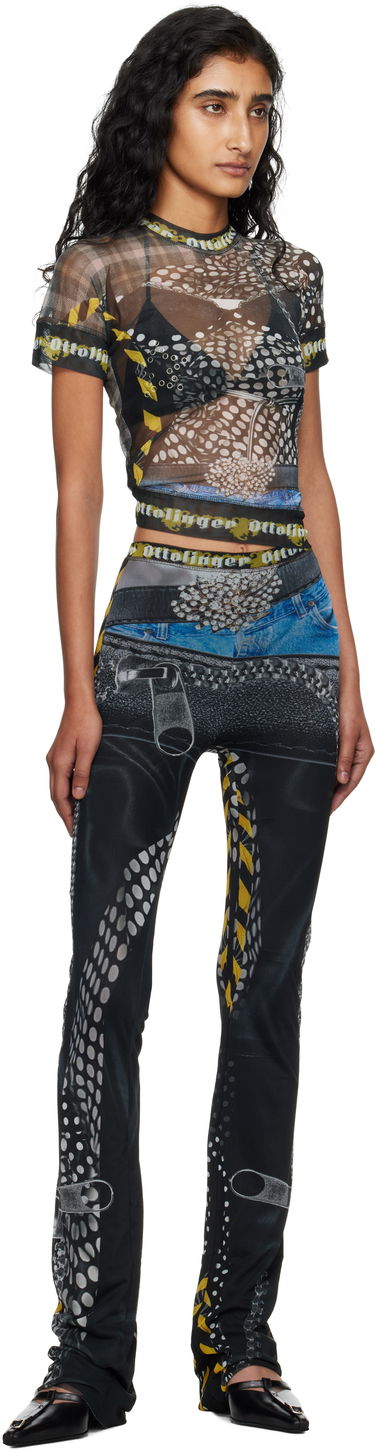 T-paita Ottolinger Ottolinger Mesh Print T-Shirt Musta | 101-100401-04, 3